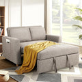 SEJOV 3 in 1 Folding Convertible Sofa Bed Futon Couches with Side Pocket Adjustable Backrest Linen Fabric Loveseat Sleeper Sofa for Living RoomBedroomApartment and Small SpaceBrown Grey