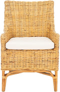Safavieh Home Collection Cristen Rattan Cushion Accent Chair Natural/White (ACH6513B)