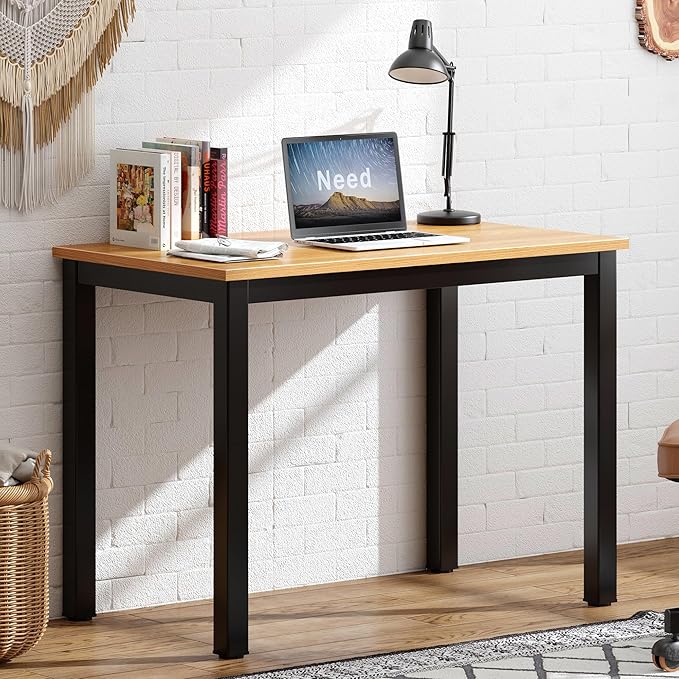 Need Small Computer Desk 31-1/2 Sturdy and Heavy Duty Writing Desk for Small Spaces and Small Desk Study Table Laptop Desk- AC3BB-80-40