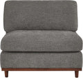 CHITA Modern Down Filled Upholstered Middle Armless Sofa for Sectional Modular Couch Grey