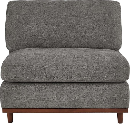 CHITA Modern Down Filled Upholstered Middle Armless Sofa for Sectional Modular Couch Grey