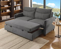 THSUPER 75‘’ Queen Size Sofa Bed Loveseat Sleeper Sofa with Pull Out Bed Converttible Small Sleeper Couch Bed for Living Room/RV/Apartment (Grey)