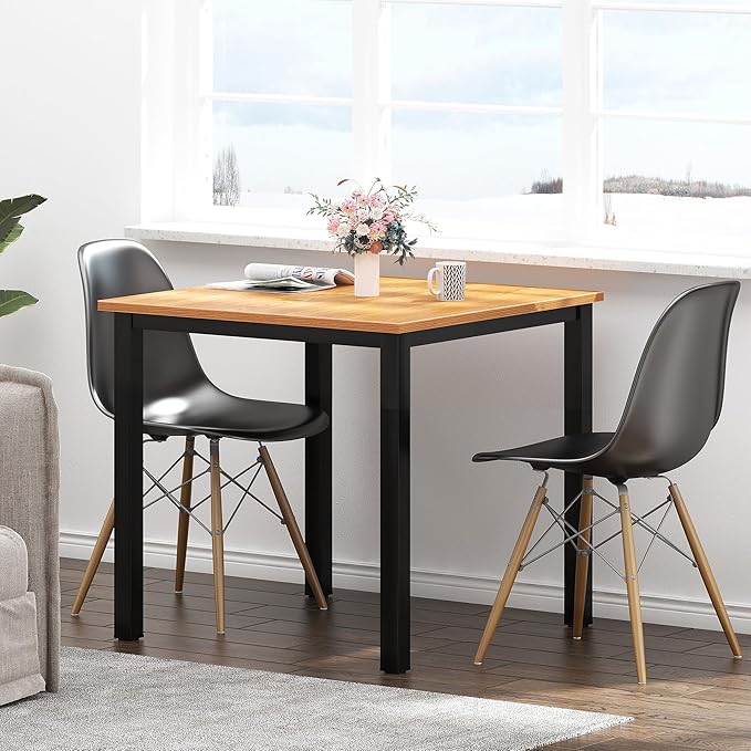 SDHYL 31.5 inches Modern Computer Desk Wooden Home Office Desk Small Writing Desk Study Table Sturdy Workstation Easy Assemble Teak (31.5L * 31.5W)
