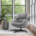 IWMH Swivel Accent Chair for Living Room Upholstered Armchair with Metal Legs Lounge Sofa Chair Comfy Leisure Chairs for Bedroom Reading (Gray)