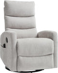 PELUMY 360° Swivel Rocker Recliner with Heat &amp Vibration Massage Glider Rocking Chair for Adults Compact Recliner for Living Room Small Spaces Nursery Bedroom (Chenille Light Grey)