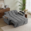 Eafurn Convertible Sleeper Sofa Bed with 360° Swivel Table &amp USB Ports Tufted Chenille Loveseat Pull-Out Couch with Storage Armrest &amp Cup Holders 6-Level Adjustable Backrest