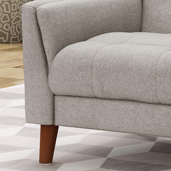 Christopher Knight Home Evelyn Mid Century Modern Fabric Arm Chair Beige &amp Walnut (305538