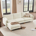 CHITA Modular Sectional Couch L-Shaped Oversized Cloud Couches for Living Room Mid Century Modern Sectional Sofa Comfy Chenille Sofas with Removable Cushions Cream