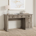 Garvee Fluted Home Office Desk Storage 54 Modern Executive Desk with Charging Station Wooden Computer Writing Desk with File Cabinet &amp Drawers for Study Living Room Bedroom