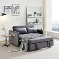55.5 Velvet Convertible Sofa Bed Pull Out Sleeper Sofa Bed Loveseat Couch with USB Charging Ports 3 in 1 Convertible Sleeper Sofa Bed for Living Room Apartment Bedroom RV Grey