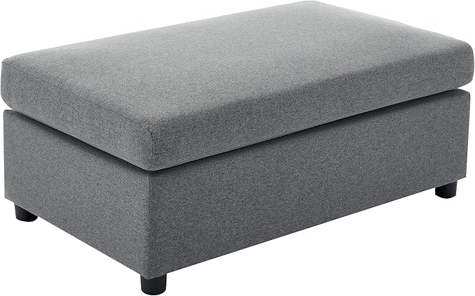 Modern Chenille Oversized Armchair with Ottoman 50.4 Wide Accent Chair Luxurious Linen Fabric Single Sofa Chair with Pillows and Wide Armrests Living Room Apartment Offices (Dark Grey-50.4'')