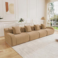 Oversized Modular Couches 148 Inch Sectional Boneless Sofa with Deep Seat 4 Seater Couches for Living Room Apartment No Assembly Required (Camel)