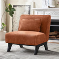 Upholstered Armless Accent ChairModern Comfy Living Room Chairs with Wooden Legs&amp PillowsLounge Sofa Side Chair for Bedroom Farmhouse Reading (Charcoal Gray 1 PC)