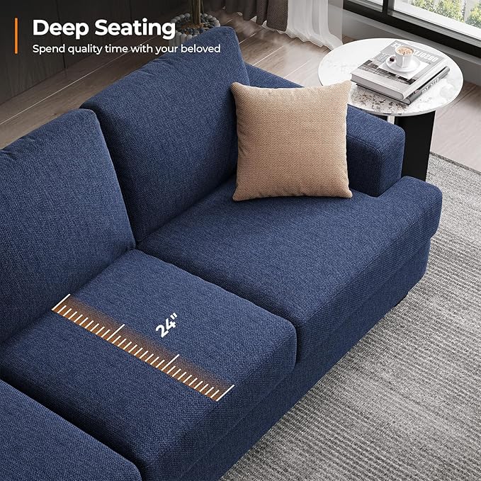 Fadware Sofa Couch 3 Seater Sofa with Suppleness Armrests Fabric Deep Seat Sofa with Upholstered Cushion&amp Backrests Modern Comfy Couch for Living Room Apartment