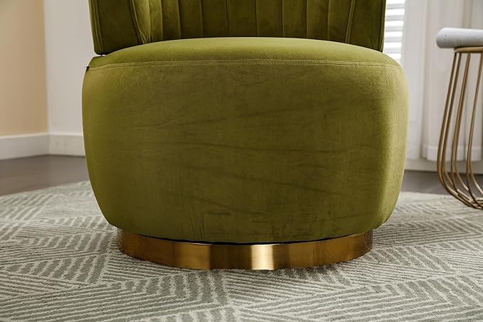 360 Degree Swivel Cuddle Barrel Accent Sofa Chairs Round Armchairs with Wide Upholstered Fluffy Velvet Fabric Chair for Living Room Bedroom Office Waiting Rooms