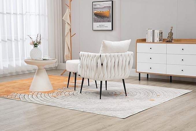 Velvet Accent Chair Modern Upholstered Armchair Tufted Chair with Metal Frame Single Leisure Chairs for Living Room