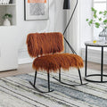 Faux Fur Rocking Chair Modern Comfy Faux Fur Accent Nursery Chair Baby Nursing Chair Accent Rocking Chair for Bedroom Living Room Home StudioNursery Room Lounge Caramel