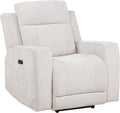 Coaster Home Furnishings - Kennett - Chenille Upholstered Power Recliner Chair with Push-Button Mechanism Built-in Ports Padded Headrest - Living Room - Ivory - 610153P