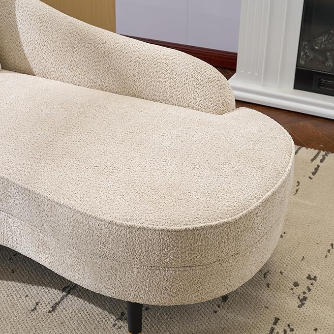 Christopher Knight Home Harlow Velvet Upholstered Chaise Lounge Chair Indoor Wooden Chaise Lounge Sofa with Accent Pillow Living Room Lounge Chair with Left Armrest Beige