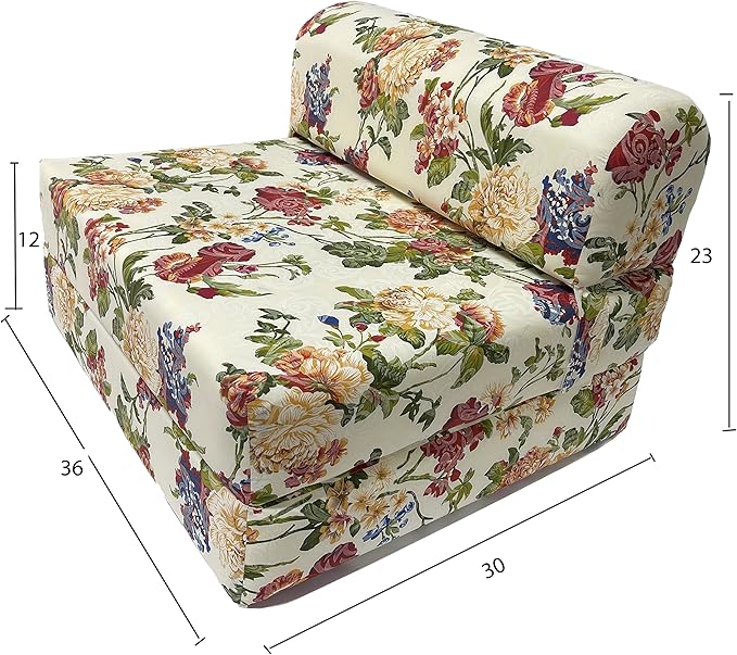D&ampD Futon Furniture Sleeper Chair Folding Foam Beds Portable Studio Guest Sofa Bed (Big Roses 70 x 36 x 6)