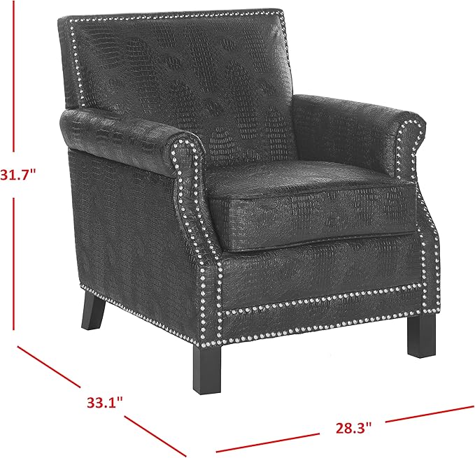 SAFAVIEH Mercer Collection Charles Grey Linen Club Chair