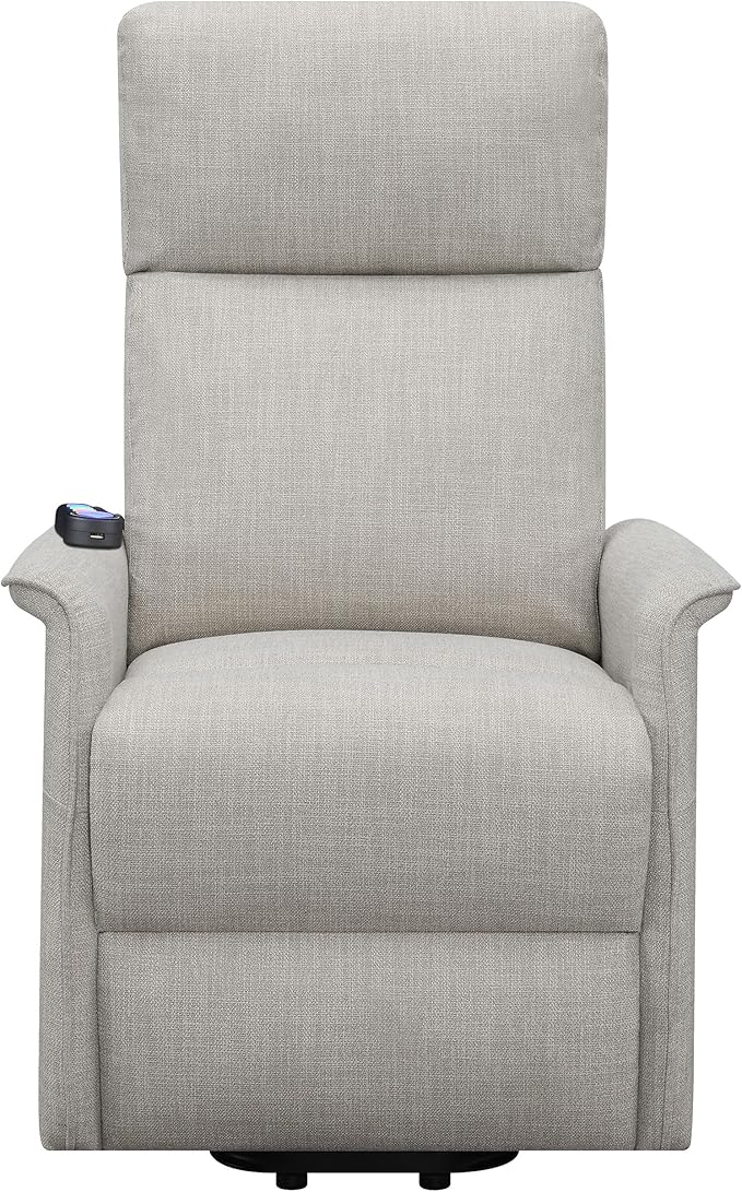 Coaster Home Furnishings - Henrietta - Fabric Upholstered Power Lift Massage Chair with Heat &amp Massage Functions USB Charging Port and Wired Remote - Living Room - Beige - 609407P