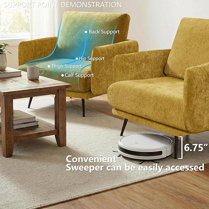 Oversized Accent Chair for Living Room Chairs Reading Arm Chair Comfy Modern Single Sofa Side Chairs with Metal Legs &amp Soft Cushion for Bedroom Waiting Room
