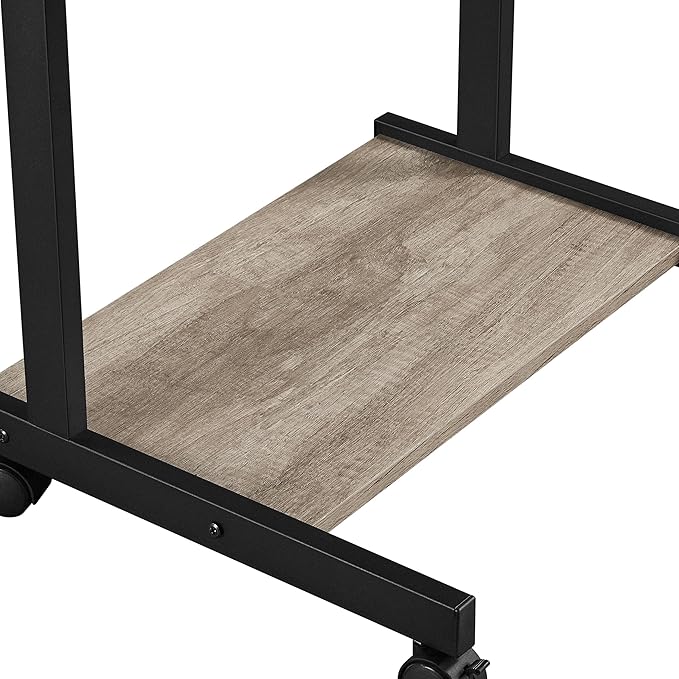Topeakmart Gray Art Deco Desk Rolling Computer Desk Cart with Drawer Small Space Solution for Writing Laptop PC 22 x 20.1 x 31.5 inches