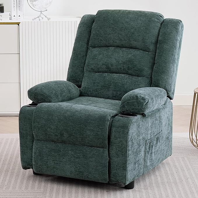 Power Recliner Chair with Cup Holders Electric Recliner Chair for Adults Living Room Reclining Chair Home Theater Seating Lounge Chair (2 Green)