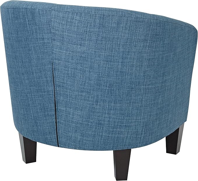 OSP Home Furnishings Ethan Tub Accent Chair with Dark Espresso Wood Legs Blue Denim Fabric