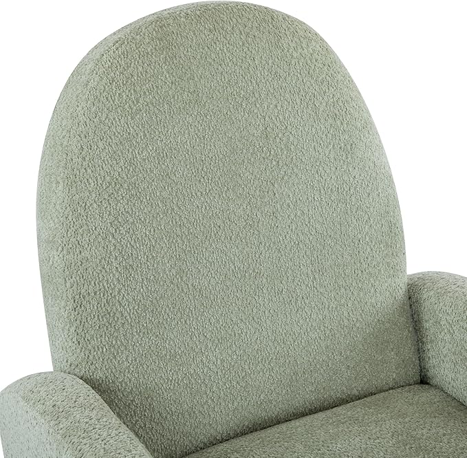 Christopher Knight Home Sidney Boucle Fabric Upholstered 360° Swivel Chair Push-Back Recliner Solid Wood Glider Recliner with Rotation Living Room Lounge Chair Adjustable Backrest Greyish Green