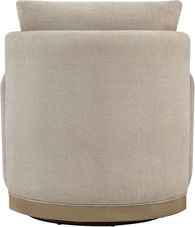 CHITA Swivel Accent Chair Living Room Arm Chair Mid Century Modern Reading Chair Barrel Chair Fabric in Khaki