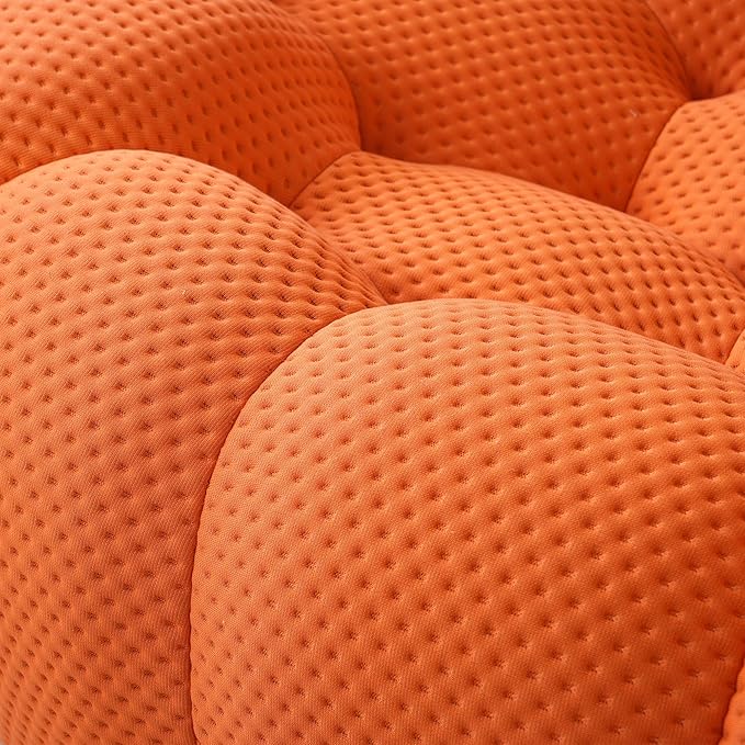 WJShome Bubble Couch42 Modern Curved Sofa Morden Lazy Floor Sofa Ottoman Foam Filled Footstool for Couch Orange Chair for Living Room Office Apartment