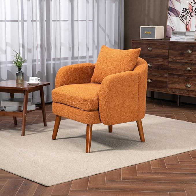 Wood Frame Armchair Modern Accent Chair Lounge Chair for Living Room