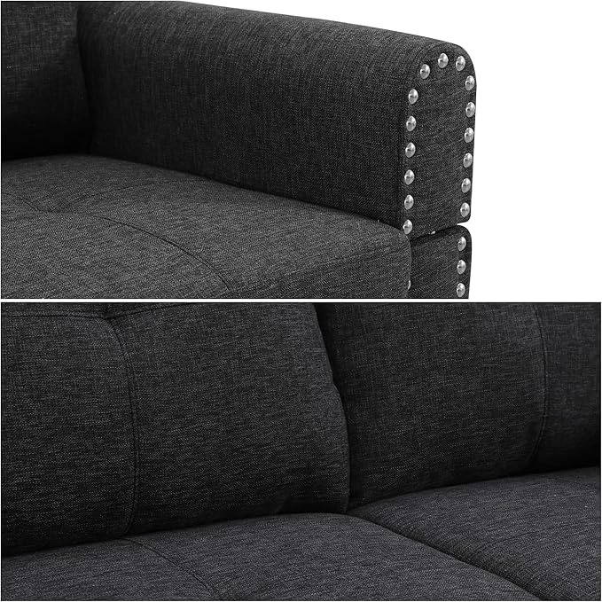Sectional Couches for Living Room Furniture 4 Seat L Shaped Couches with Ottoman Modular Sectional Sofa for Apartment Furniture Sets Grey