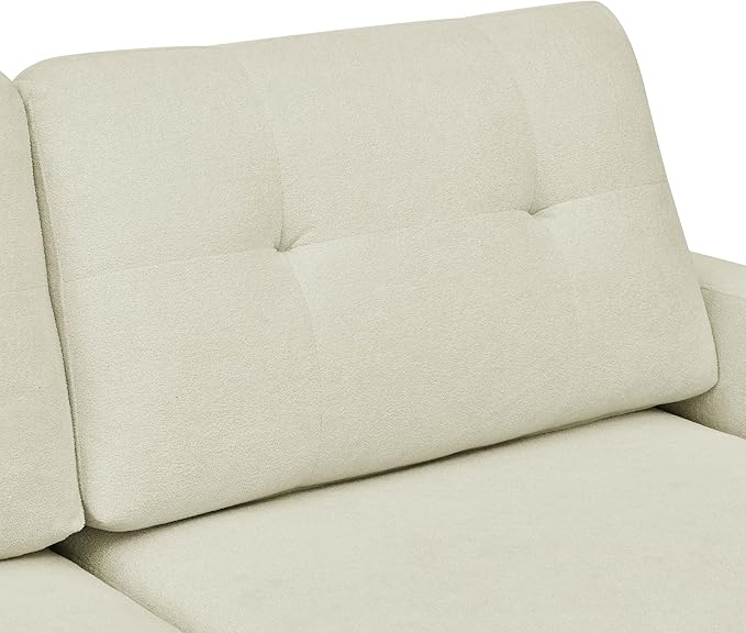 67.7'' Mid-Century Modern Loveseat Sofa Comfy Cloud Couch with Button Tufted Design Small Space Sofa for Bedroom Office Apartment (Beige)
