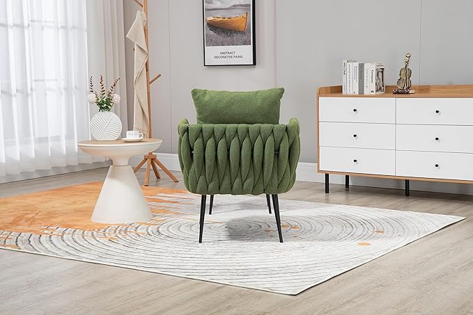 Velvet Accent Chair Modern Upholstered Armchair Tufted Chair with Metal Frame Single Leisure Chairs for Living Room Bedroom
