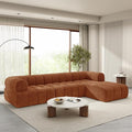 Christopher Knight Home Mania 122 Modular L-Shape Sofa Couch with Chaise Lounge Modern Sectional Sofa Set for Living Room Boucle Fabric Upholstered Cloud Couch with Deep Seat Orange