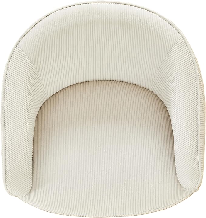 Modern Corduroy Accent Chair with Gold Metal Legs Channel Back Design and Soft Upholstery Comfortable Seating for Living Room Bedroom or Office Beige