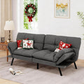 MUUEGM 71 Futon Sofa Bed with Memory FoamFuton Couch with Adjust Backrest and Armrest Couches Bed for Living RoomStudios Apartments Dormitories Offices and Game Rooms. Dark Gray Sofa Bed
