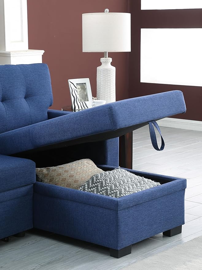 Ball &amp Cast L-Shape Reversible Sectional Sleeper Sofa Bed4 in 1 Pull Out Couch with Storage Chaise USB Ports &amp Cup HolderConvertible Sleeper Corner Couch Pull-Out Sofa Bedfor Living RoomOf