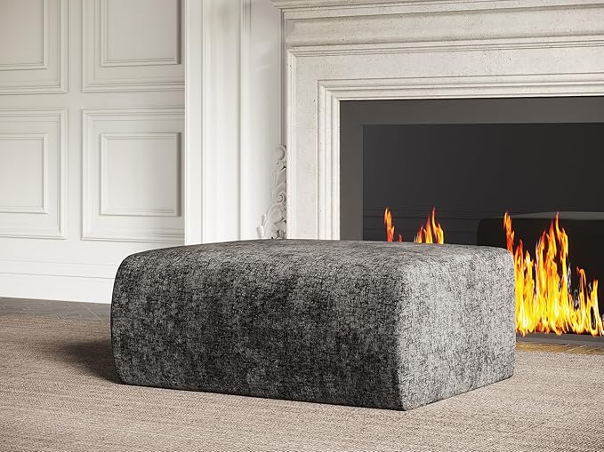 EASE MOOSE Ottoman for Boneless Oversized SectionalCloud Couch Single Ottoman for Boneless Cloud Sofa Dark Grey