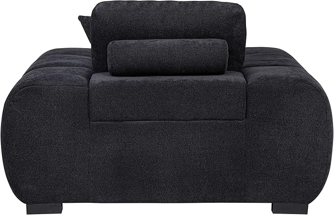 Coaster Home Furnishings - Octavia - Fabric Upholstered Accent Chair with Track Arms Tufted Back Curved Shape and Pocket Coil Seating - Living Room - Black - 511063