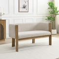Christopher Knight Home Zudan Modern Boucle Upholstered Loveseat Sofa with Rubberwood Frame Comfy 2-Seater Sofa Couch and Flat-Panel Legs Love Seat Couches for Living Room Almond + Natural Ash