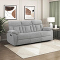 Lexicon Manual Double Recliner Couch for Living Room Chenille Fabric Upholstered Reclining Sofa Home Theater Seating Easy Assembly Recliner Couch Gray