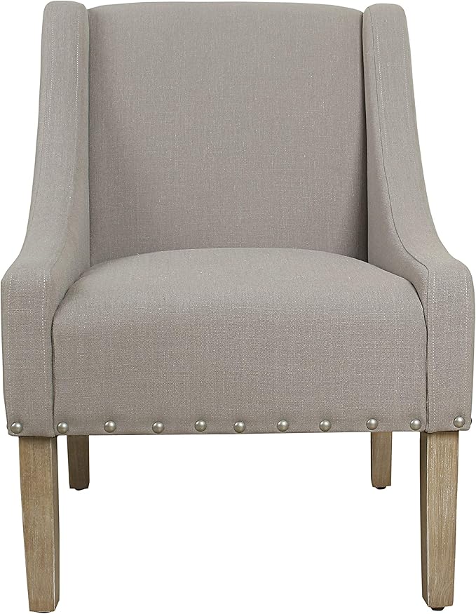Homepop Home Decor | Upholstered Classic Swoop Arm Accent Chair | Accent Chairs for Living Room &amp Bedroom | Decorative Home Furniture Sand Dune