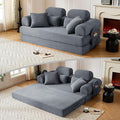 79 Sofa Bed Deep Seat 32 Sleeper Sofa 5-in-1 Convertible Sofa Bed Boneless Couch in a Box Corduroy Floor Futon with Thickened backrest and Headrest Pillows Side Pockets Dark Grey | 32 Deep Se