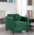 Persaud Living Room Chair with Classic Chesterfield Velvet Upholstery Ideal for Home Apartment and Office Chair Lush Green