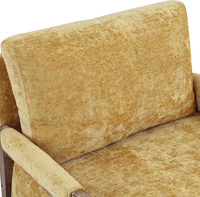 DUHOME Mid Century Modern Accent Chair with Wood FrameComfy Reading Chair with Armrest Mid Century Modern Chair Upholstered Living Room Chairs for BedroomYellow