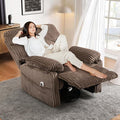 GRAINELL Swivel Rocker Recliner Chair with Massage and Heat USB Charging Port Infinite Position Power Recliner Electric Glider Rocking Chairs for Living Room Nursery (Brown)